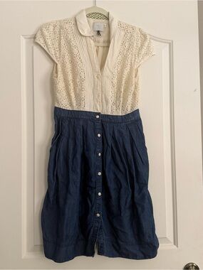 HD in Paris Lace + Chambray Dress (Anthropologie)
